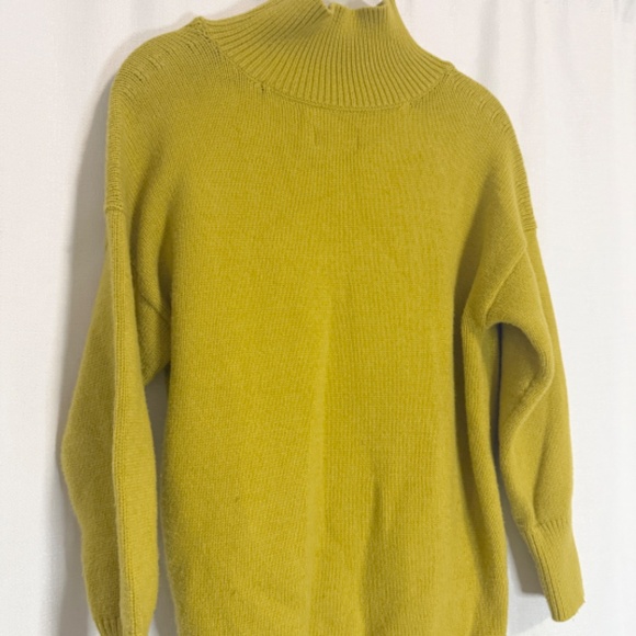 Maeve by Anthropologie Chartreuse Crystal Mock Neck Tunic Sweater Size XXSP - Picture 6 of 9